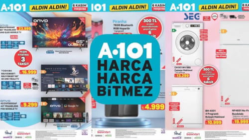 Tükenmeden koşun! A101'e uygun fiyata televizyon, telefon, beyaz eşya geliyor
