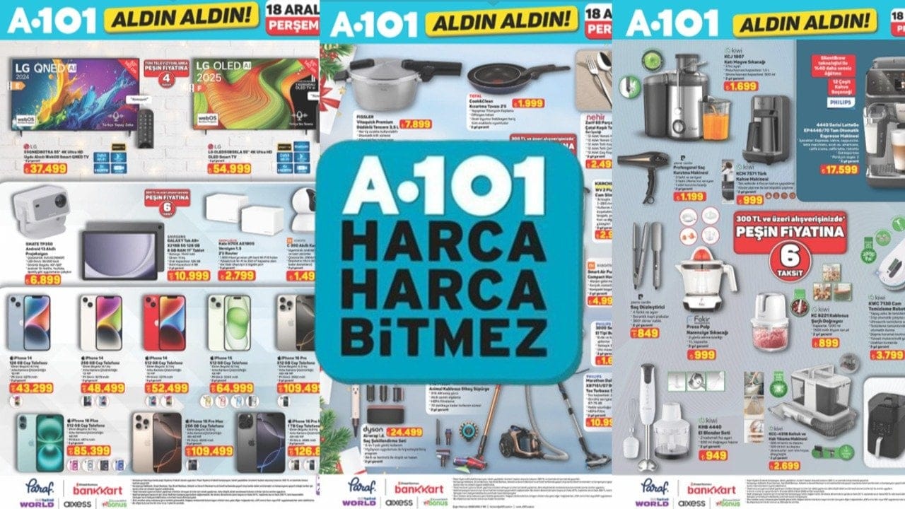 Yeni yıl hediyeleri A101'den: iPhone 16, Dyson V-16, Xiaomi Hava Temizleyici geliyor! İşte fiyatlar