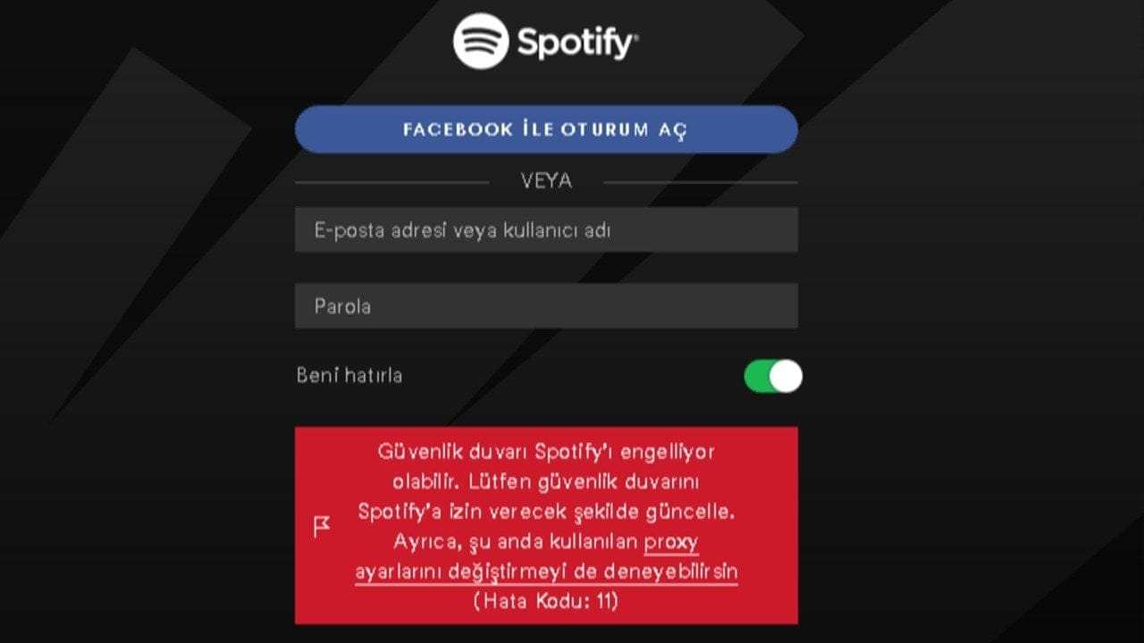 "Güvenlik duvarı Spotify'ı engelliyor olabilir" sorunu ve çözüm yöntemleri