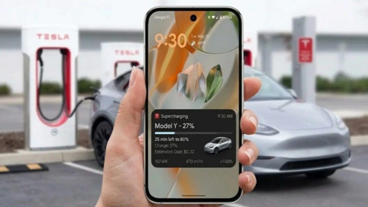 Tesla’dan android kullanıcılarına büyük kolaylık: Şarj durumu artık kilit ekranında görünecek