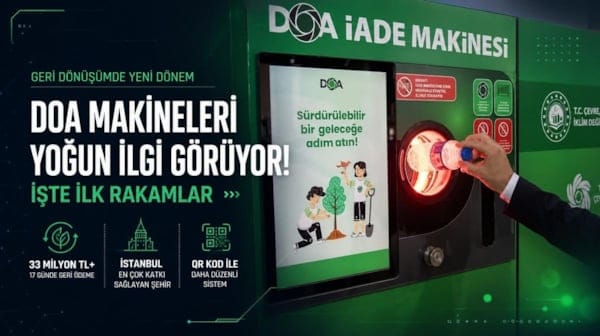 DOA geri dönüşüm makineleri yoğun ilgi görüyor! İşte ilk rakamlar