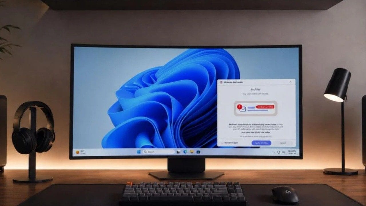 Microsoft, LG monitörlerde tepki çeken McAfee reklamına müdahale etti