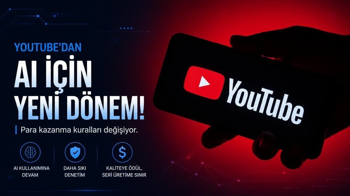 YouTube'dan AI için yeni dönem! Para kazanma kuralları değişiyor
