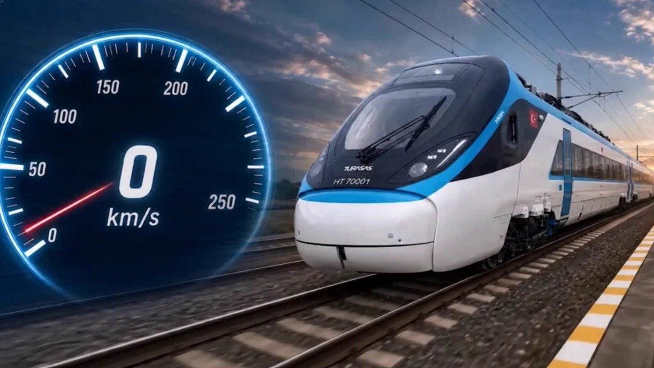Türkiye'nin milli hızlı treni 250 km/s hıza çıktı