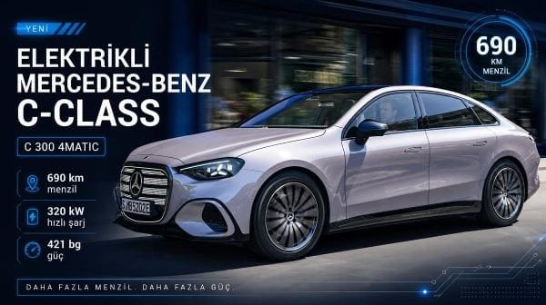 Elektrikli Mercedes-Benz C-Class C 300 tanıtıldı: 690 km menzil
