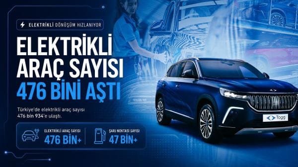 Türkiye'deki elektrikli araç sayısı açıklandı: 476 bini aştı