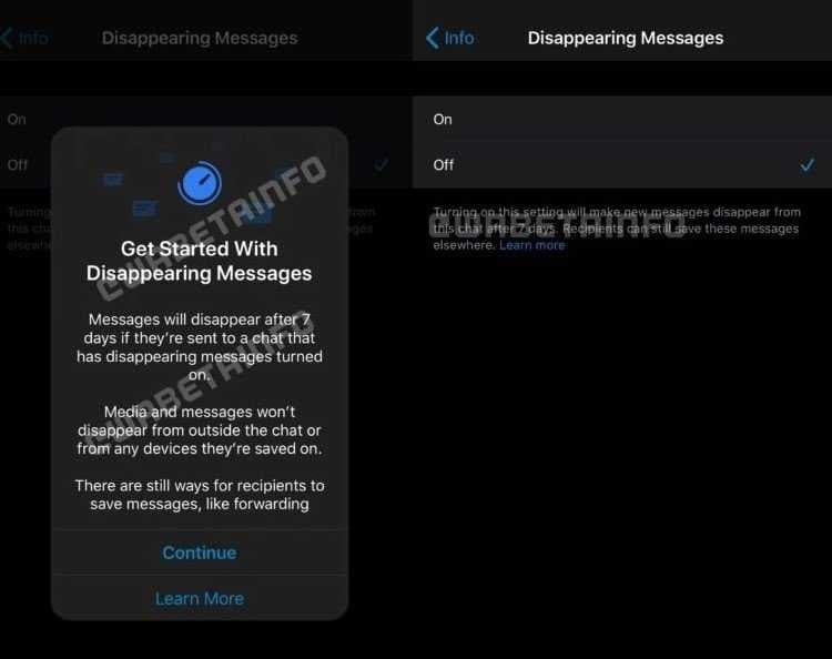 WhatsApp'a Kaybolan Mesaj Özelliği Geliyor