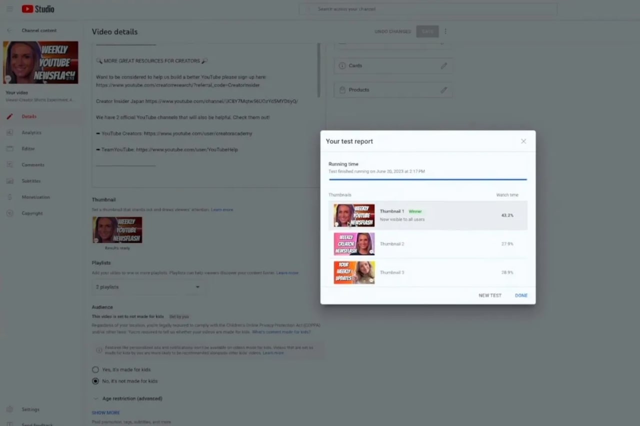 YouTube, "Thumbnail" Seçimini Kolaylaştırıyor