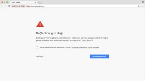 Bağlantınız Gizli Değil Hatası Nedenleri ve Çözümü